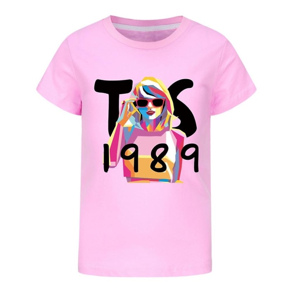 Taylor Swift 1989 T-Shirt Tryckta Barn Pojkar Flickor Kort sömn Crew Neck Tee Toppar Swift Fans Konsertgåvor för Ålder 9-16 år Lila 11-12 år