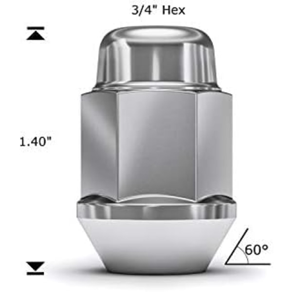 White Knight 1707S-20AM Chrome M12x1,50 Bulge Acorn Lug Nut, 20 Count (Pack of 1) Chrome 20 Pack Lug Nut