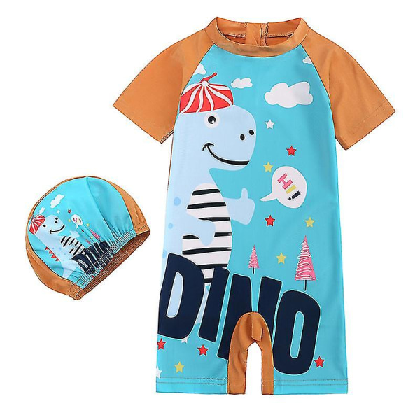 Barn Pojkar Flickor Dinosaurie Baddräkt One Piece Sunsafe Swimwear Simdräkt HY20084B M