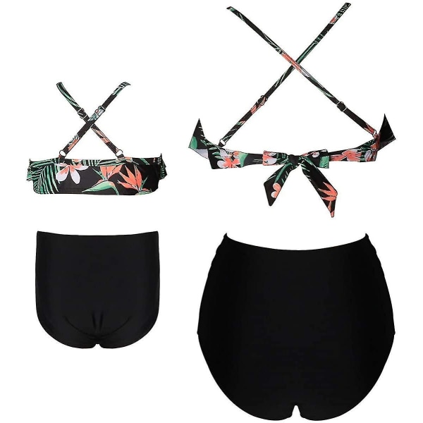 Baddräkt för flickor Två delar Bikini Set Ruffle Falbala Badkläder Bad
