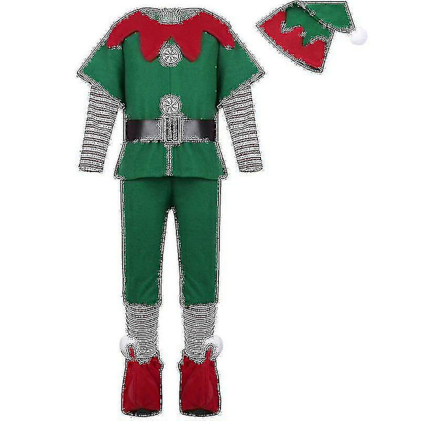 Jultomtekostym Familj Vuxen Barn Fancy Dress Santa Helper Outfits_y 6-7 Years Women