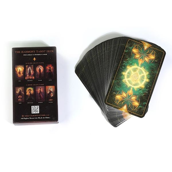 Nytt The Harmony Tarot Deck 78 unika designkort skapade genom att harmonisera de två världarna av AI och mänsklig kreativitet Brädspel Light Grey none