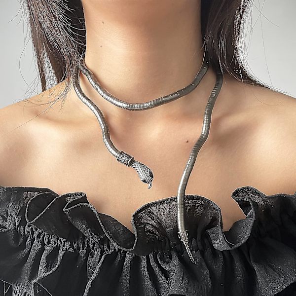 Ladies Flexibelt Snake Armband Böjbart Snake Armband, Halsband Guld Gold