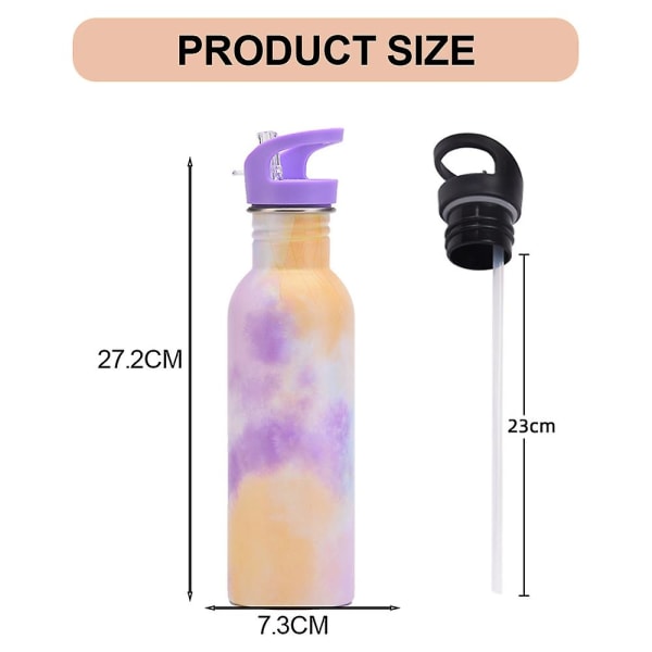 750 ml enlagers kopp i rostfritt stål med sugrör, vattenflaska för utomhussport, bärbar vattenkopp style2