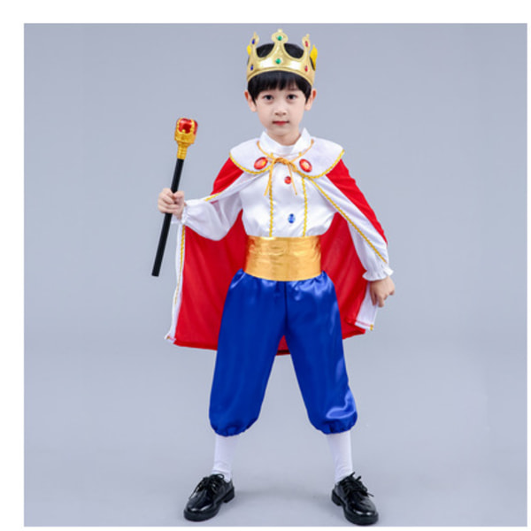 Prinsessklänning Barn Halloween Kung Cosplay Maskeraddräkt Snövit Dräkt B red prince 110cm