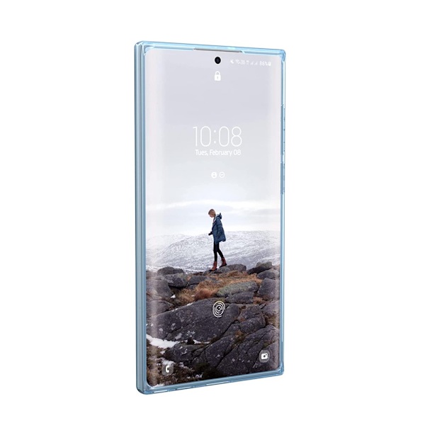 [U] av UAG Designad för Samsung Galaxy S22 Ultra Case Clear Ice Lucent Slim Fit Lätt Snygg Transparent Slagtålig skyddande cerulean galaxys22ultra[6.8-inch]