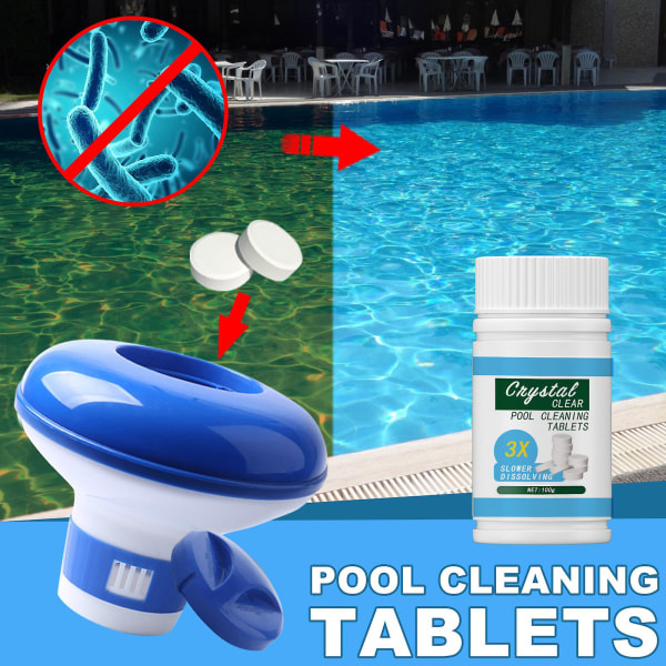 100 st klortabletter multifunktions omedelbar desinfektion för poolbadkar Spa 100PCS