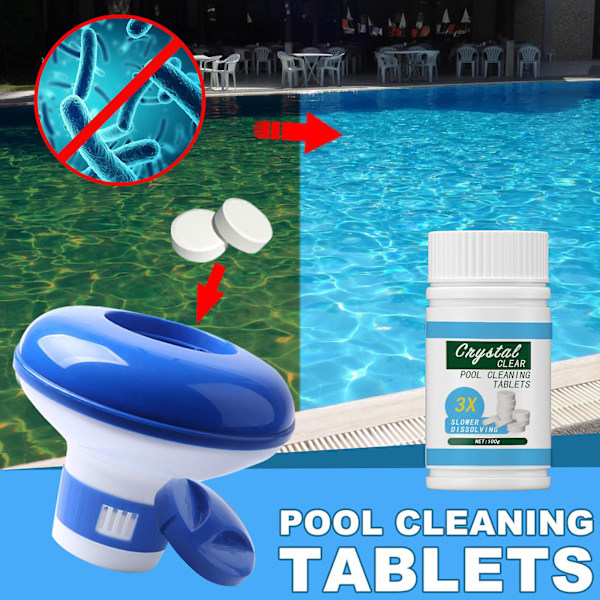 100 st klortabletter multifunktions omedelbar desinfektion för poolbadkar Spa 100PCS and drug dispenser