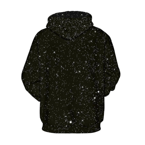 Män Print Hoodies Långärmad Pullover Jacka Sport Hooded Sweatshirt Jumper Toppar Black XL