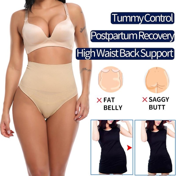 Dam Midja Cincher String Trosa Shaper Hög midja Magkontroll Trosor Bantning Underkläder Butt Lifter Shaping Brief Body Shaper Z L Beige