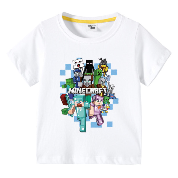 Minecraft Barn Sommar T-shirt vit 100cm