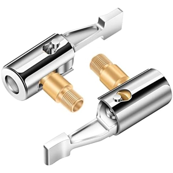 LUMITECO All Metal Lock On Air Chuck Adapter för däckpumpslang, låsande däckluftchuck med standard däckventilgänga, Inget luftläckage däck Golden Thread