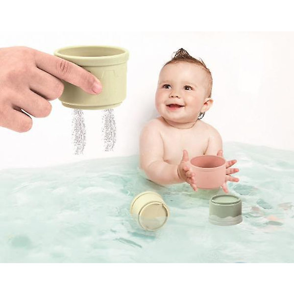 8st baby Staplingskoppleksaker Färgglada tidig pedagogisk intelligens Staplade koppleksaker null none