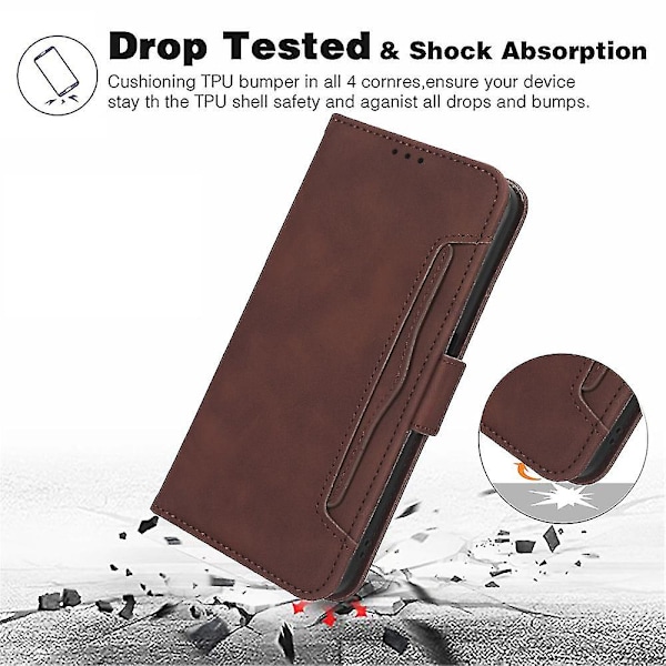 För Zte Nubia Red Magic 8 Pro+ 5g / Red Magic 8 Pro 5g Flera kortplatser Telefonfodral Cover Pu Läder Phone case Red