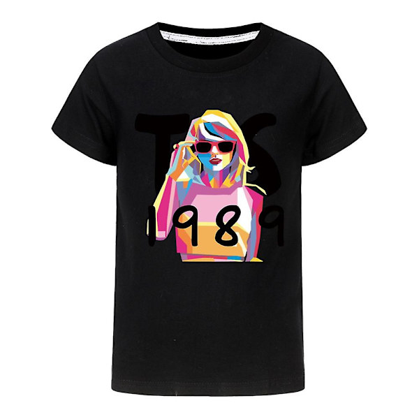 Taylor Swift 1989 T-Shirt Tryckta Barn Pojkar Flickor Kort sömn Crew Neck Tee Toppar Swift Fans Konsertgåvor för Ålder 9-16 år Rosa 11-12 år