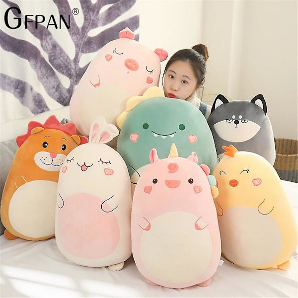 Squishy Toy Kawaii Djurfett Dinosaurie Shiba Inu Hundkudde Plyschleksaker Söt Mus Kanindocka Flickor Säng Håller sovkudde pig 45cm