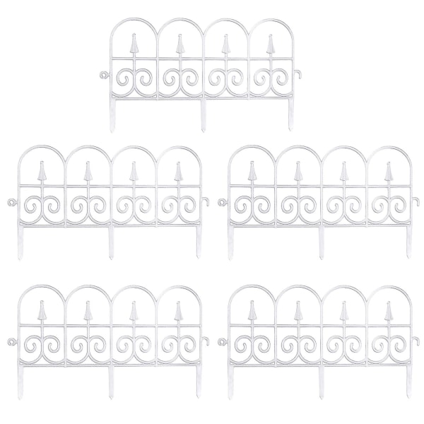 5 st Trädgårdskant Dekorativ staketkant Utomhusväxt som gränsar gräsmatta kant staket för trädgårdsinredning Flexibel White