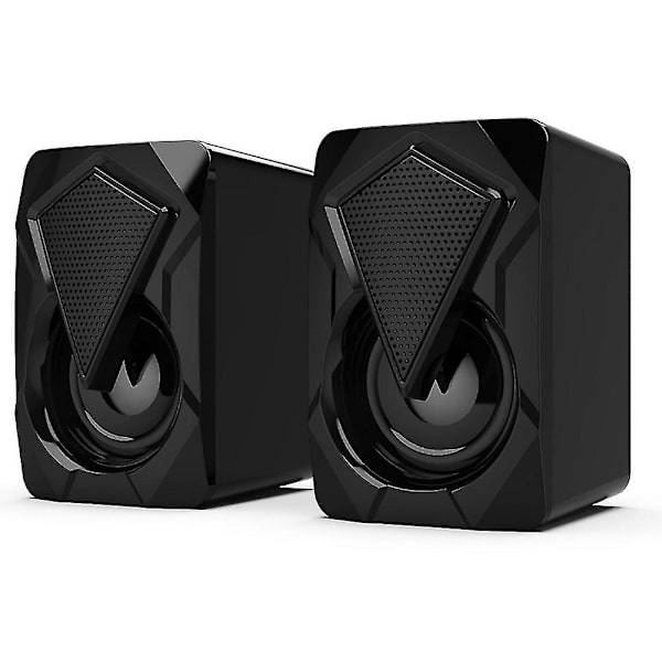 X2 datorhögtalare med subwoofer för pc stationär dator bärbar dator ledbelysning hemmabiosystem USB trådbunden ljudbox Black none