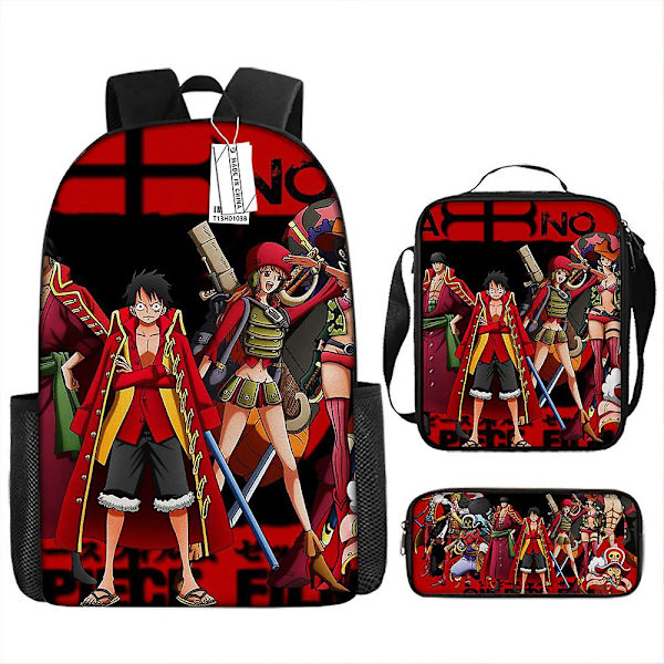 One Piece Ryggsäck Student Skolväska One Piece Ryggsäck Tecknad Skolväska Tredelad set null none