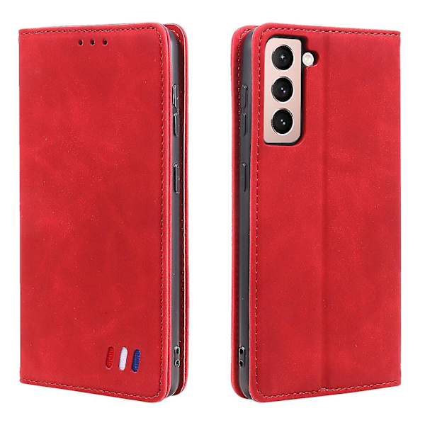 Nytt case kompatibelt med Samsung Galaxy S21 Plus- cover Magnetstängning Plånbok Bok Flip Folio Stand View Cover Stötsäkert - Röd null none