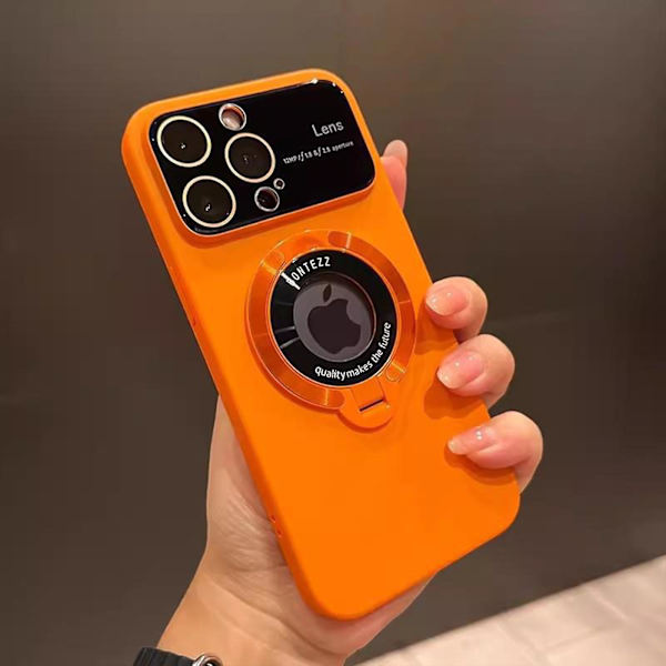 Case kompatibelt med Iphone 15 Pro Max/15 Pro, Matt PC Stort phone case med läckageetikett magnetiskt fäste Orange For iPhone 15 Pro Max-15 Ultra