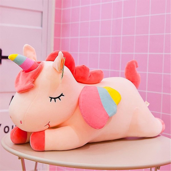 40cm Unicorn Rainbow Pony Plyschleksaker Gosedjur Dockapresenter Heminredning Pink