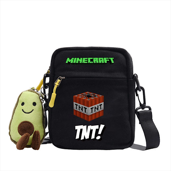 Minecraft Student Axelväska Casual Tecknad Svart ~ 8