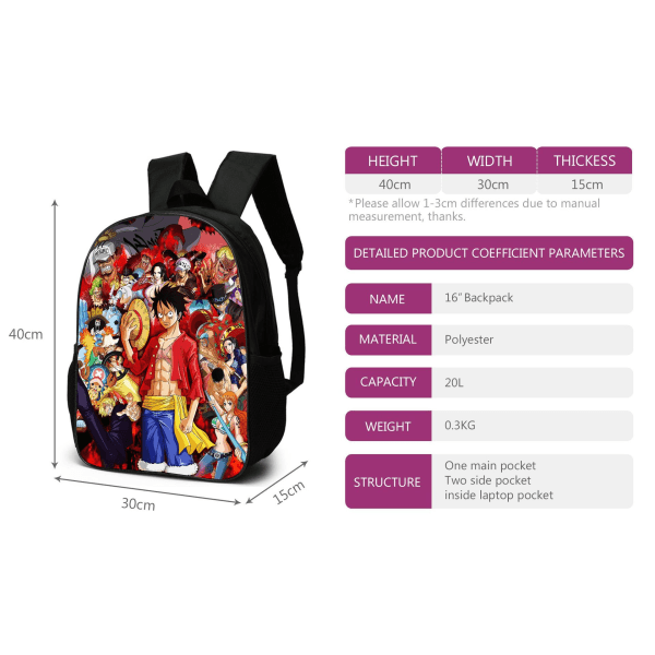 Pirate King Student Ryggsäck Pirate King -4 The single shoulder bag