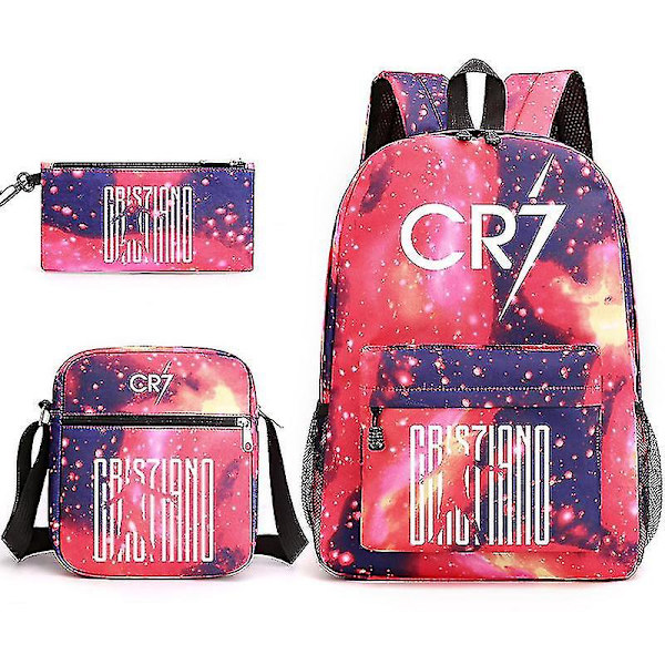 Fashion Cr7 3st Sets Ryggsäck Mochila Nya Studenter Kapacitet Skolväskor Bokväska Resväska 5 Only satchel