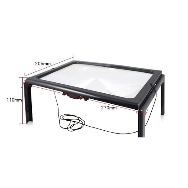 Läsförstoringsglas med 4 led-lampor, synskadade, äldre, sömnad, 270*205*110 mm null none