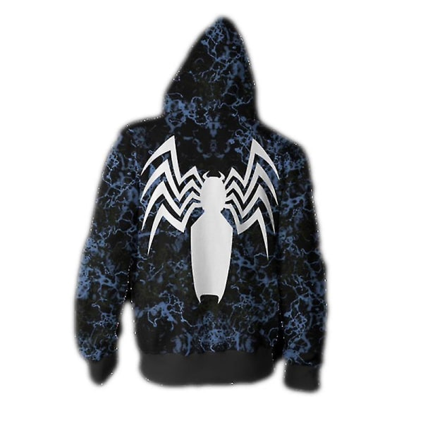 Mavel Venom Hoodie Superhero Cosplay Jacka Dragkedja Sweatshirt Huvkappa