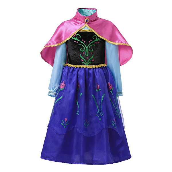 Disney Frozen Elsa Anna Princessklänning Flickor Halloween Karneval Kläder Fest Barn Cosplay Snödrottning Barn Outfit Kostym Anna 3 9-10T (Size 150)