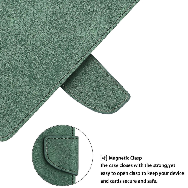 För Samsung Galaxy A14 5g Phone case Magnetstängningsställ Flip Enfärgad Pu-läder skyddande cover Green