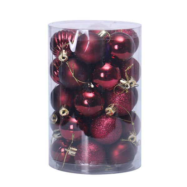 34 st Julgransdekorationskulor 4cm Julgransdekorationskulor Wine red