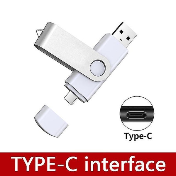 USB-flashenhet 3.0 USB-enhet flytande enhet 128GB Otg Type-c 3.0 Stick Pennenhet 128GB Klicka på USB-flashenhet 128GB White typec 128GB