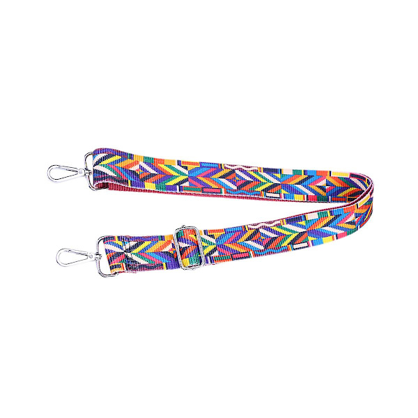 Etnisk stil justerbar längd handväska rem Handväska rem Ersättningsrem Crossbody rem (färgglad)