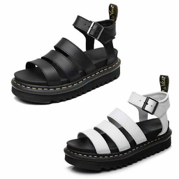Dammode Chunky Sandaler Tjock sula Strappy Block Flatforms Skor Sommar Ny storlek BLACK 41