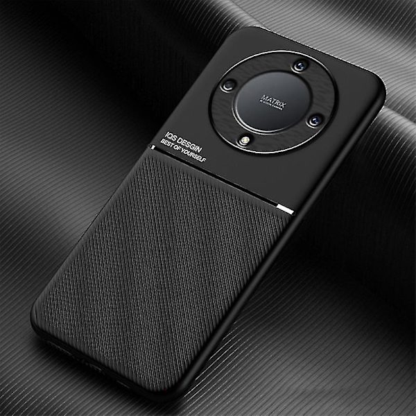 Lines Imprinted Slim Case For Honor Magic 5 Lite 5g /honor X9a 5g Phone case Pu Läder TPU- cover Gratis frakt Black