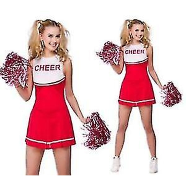 Cheerleader Klänning Röd Vit M