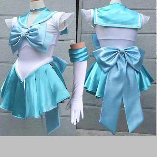 Toppkvalitet Japan Sailor Moon Cosplay Kostym Månklänning för vuxna Fancy Halloween Fancy Sexig Carnival Costume Klänning light blue S-Women Costume