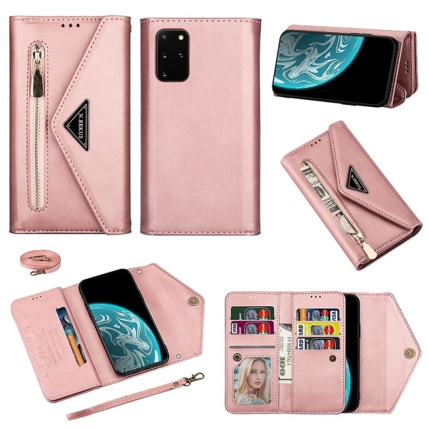 Case för Samsung Galaxy A72 5g Avtagbar Crossbody Dragkedja Plånbok Handväska Case med 6 korthållare, premium Pu Leather Protec null none