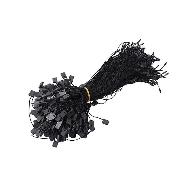 950 st Svart Tag String Nylon String Snap Lock Pin Loop Fästanordning Krokband (svart) Black none