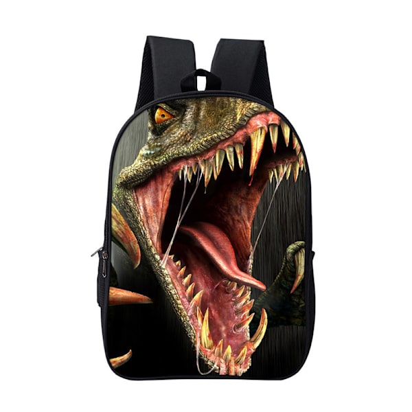Dinosaur dubbel ryggsäckstryck ryggsäck 16 tum stil 3