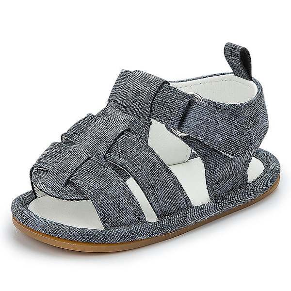 Sommarsandal med rem runt ankeln för barn, casual sandaler för småbarn, öppna tofflor Dark Gray EU 19-20