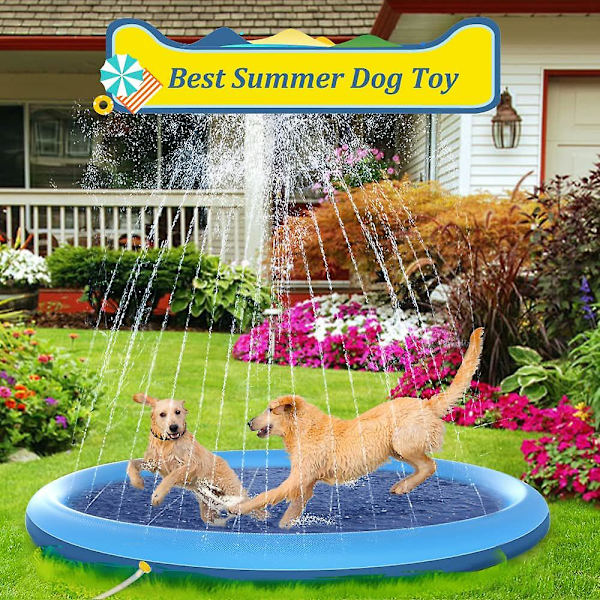 Pet Splash Pad hopfällbart bad pool Husdjur Hundar Barn Sommar Utomhus vattenmatta Leksaker null none