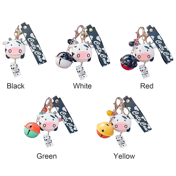 Cartoon Cute Cow Pop Car Keychain Charm Bag Dekoration Charm Keychain Black