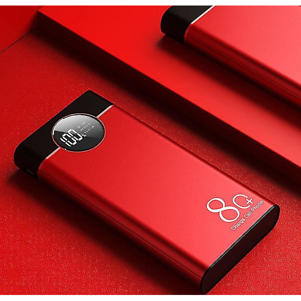 80000mah Bärbar Powerbank med LED-lampa och Digital Ström red