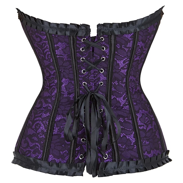 Lila Röd Överbyst Korsett Framspänne Stängning Korsett Clubwear Bustier Topp Cosplay Kläder 4XL Purple