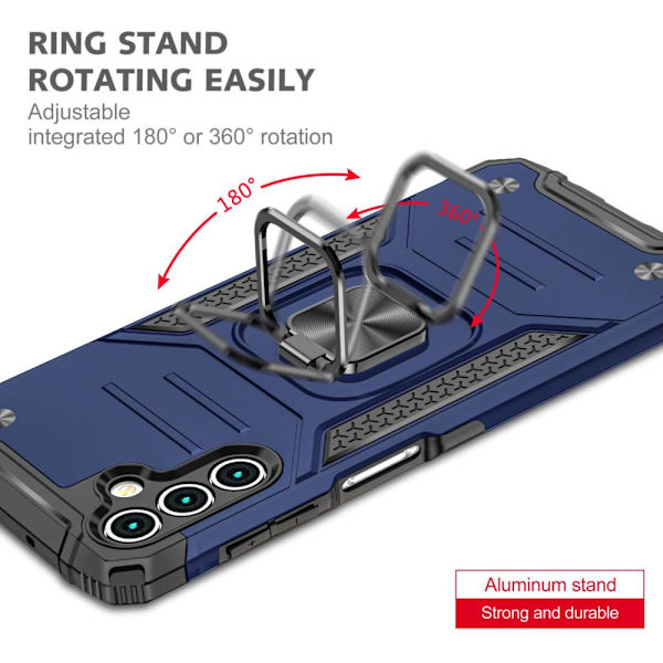 TASHHAR Samsung Galaxy A04S case/A13 5G case med sekretessskärm och linsskydd Magnetisk ring Stativ Militärklass dubbellager Dura blue