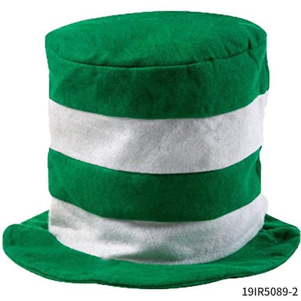 Shxx St. Patrick's Day Fedora Hatt i rutigt tyg | Festtillbehör, irländsk festivalhatt Shamrock High Hat Green Hat Festivaldekorationer H Xq-z null none